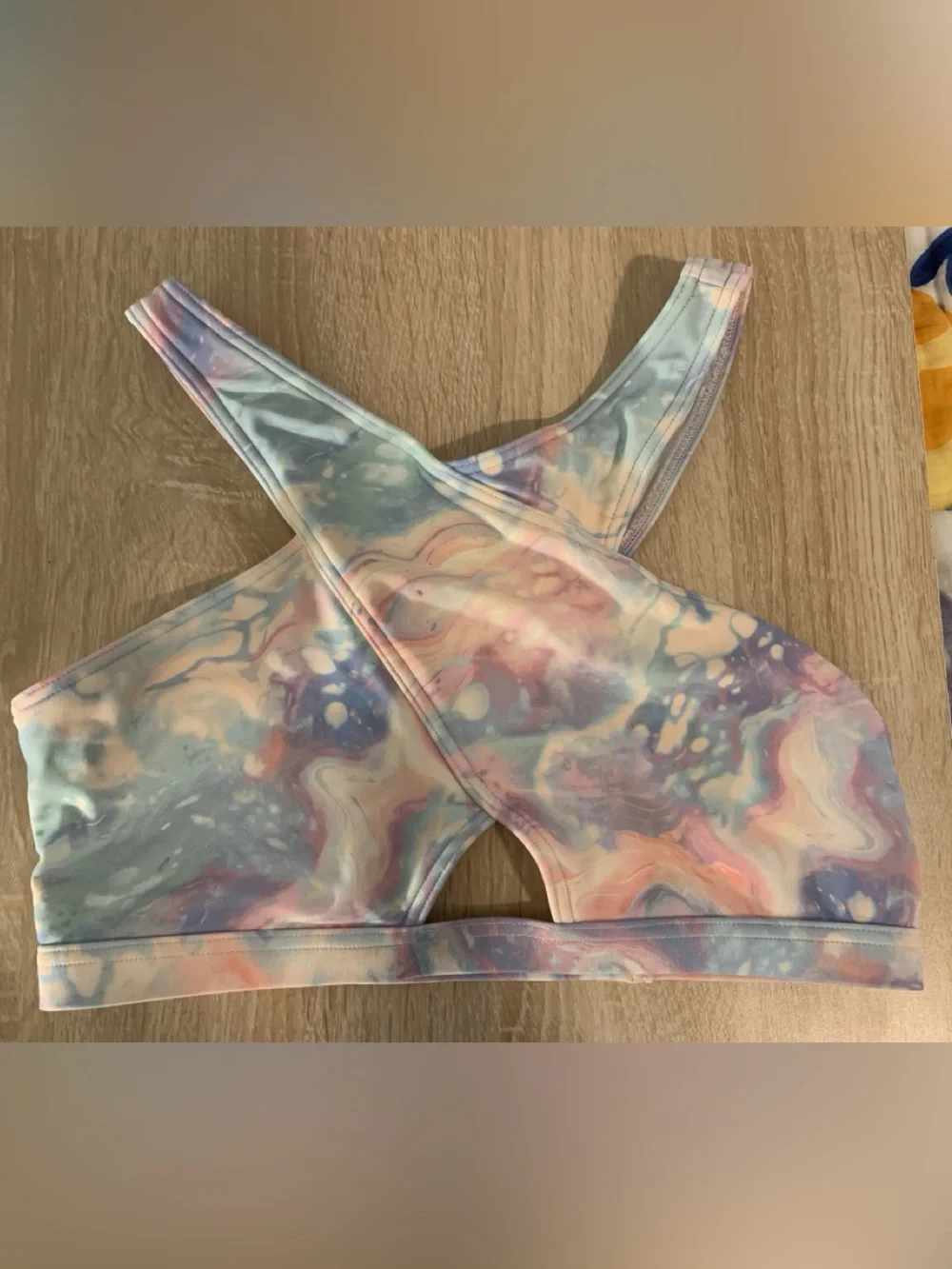 abercrombie kids pastel tie-dye 2 piece swim suit- pink, blue, green